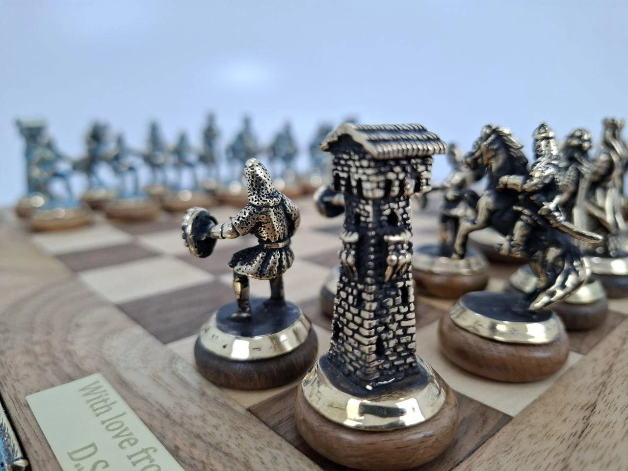 Svan chess on a wooden board, ხედი 10